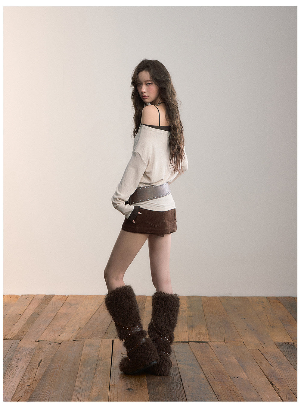 Asymmetric Off-Shoulder Knitwear