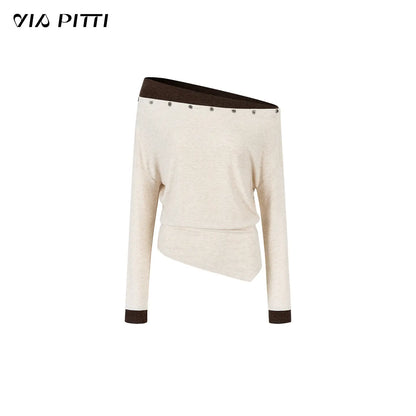 Asymmetric Off-Shoulder Knitwear