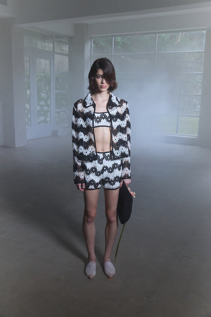 Openwork Floral Three-Piece Set