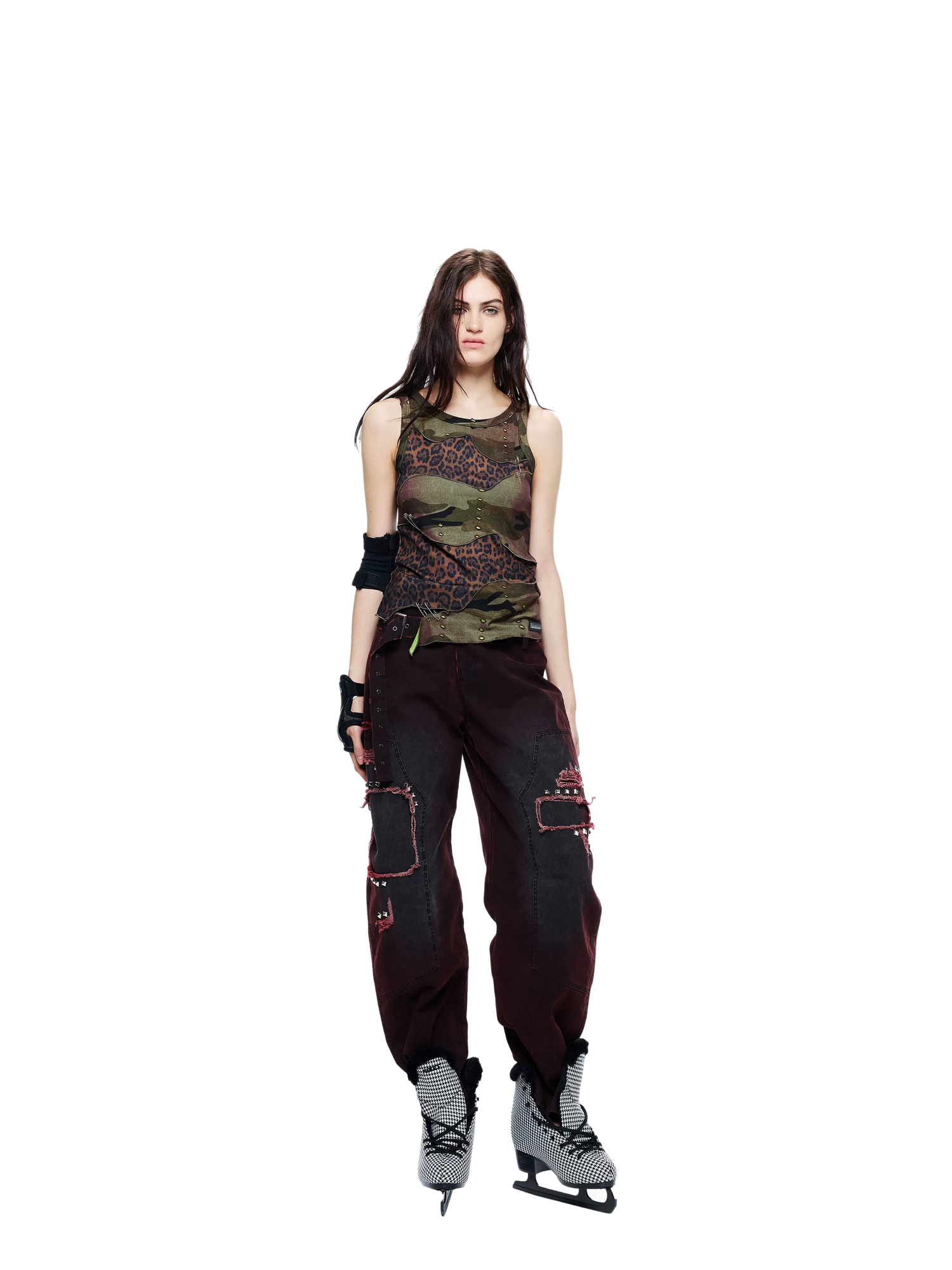 Lightweight Patchwork Leopard Camouflage Tank Top