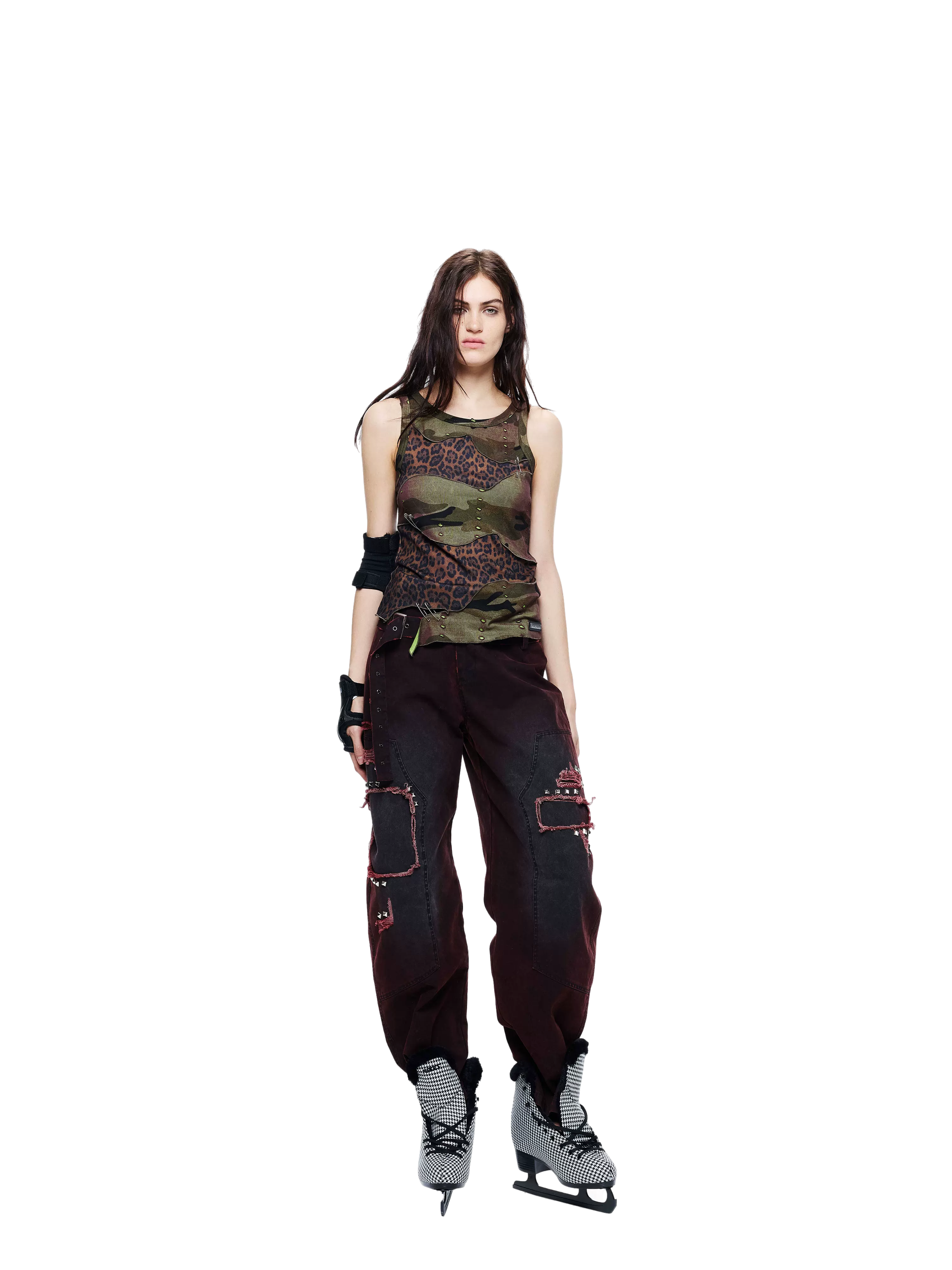 Lightweight Patchwork Leopard Camouflage Tank Top