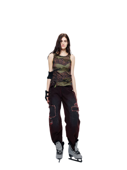 Lightweight Patchwork Leopard Camouflage Tank Top