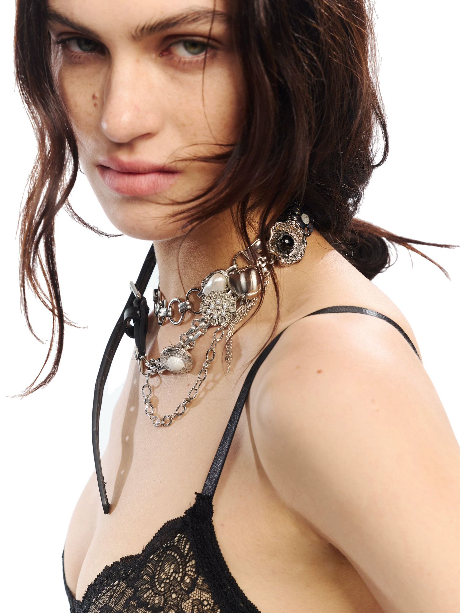 Adjustable Tassel Chain Waist Belt with Floral Design