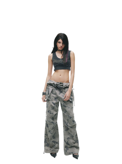Washed Rhinestone Distressed Tank Top