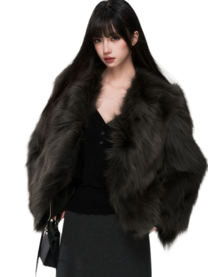 Crown-Grade Fox Fur Jacket