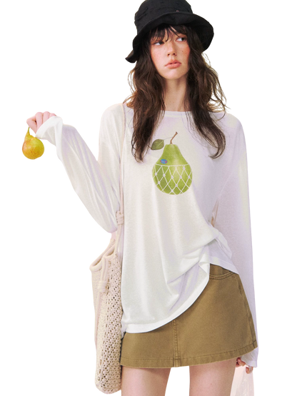 Large Pear Long Sleeve T-shirt