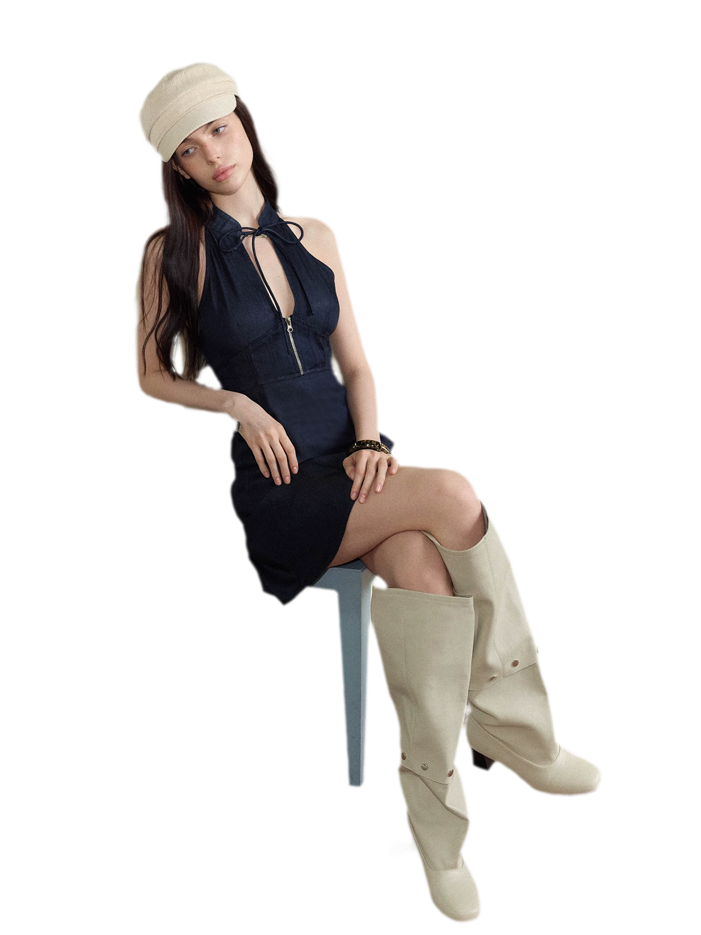 Sleeveless Halter Dress