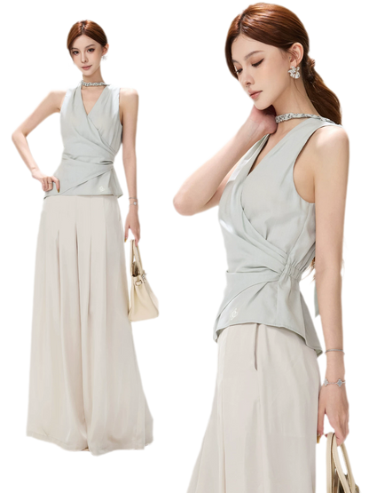 Hand-Braided Halter Waist Top