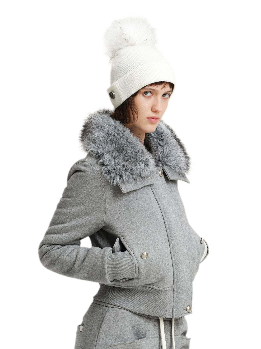 Wool Brim Pom-Pom Hat