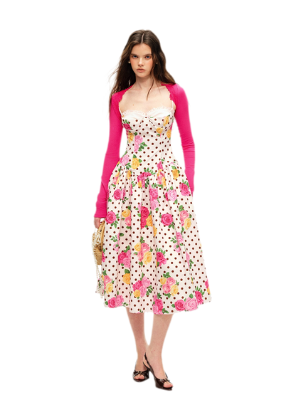 Lyocell Polka Dot Midi Dress