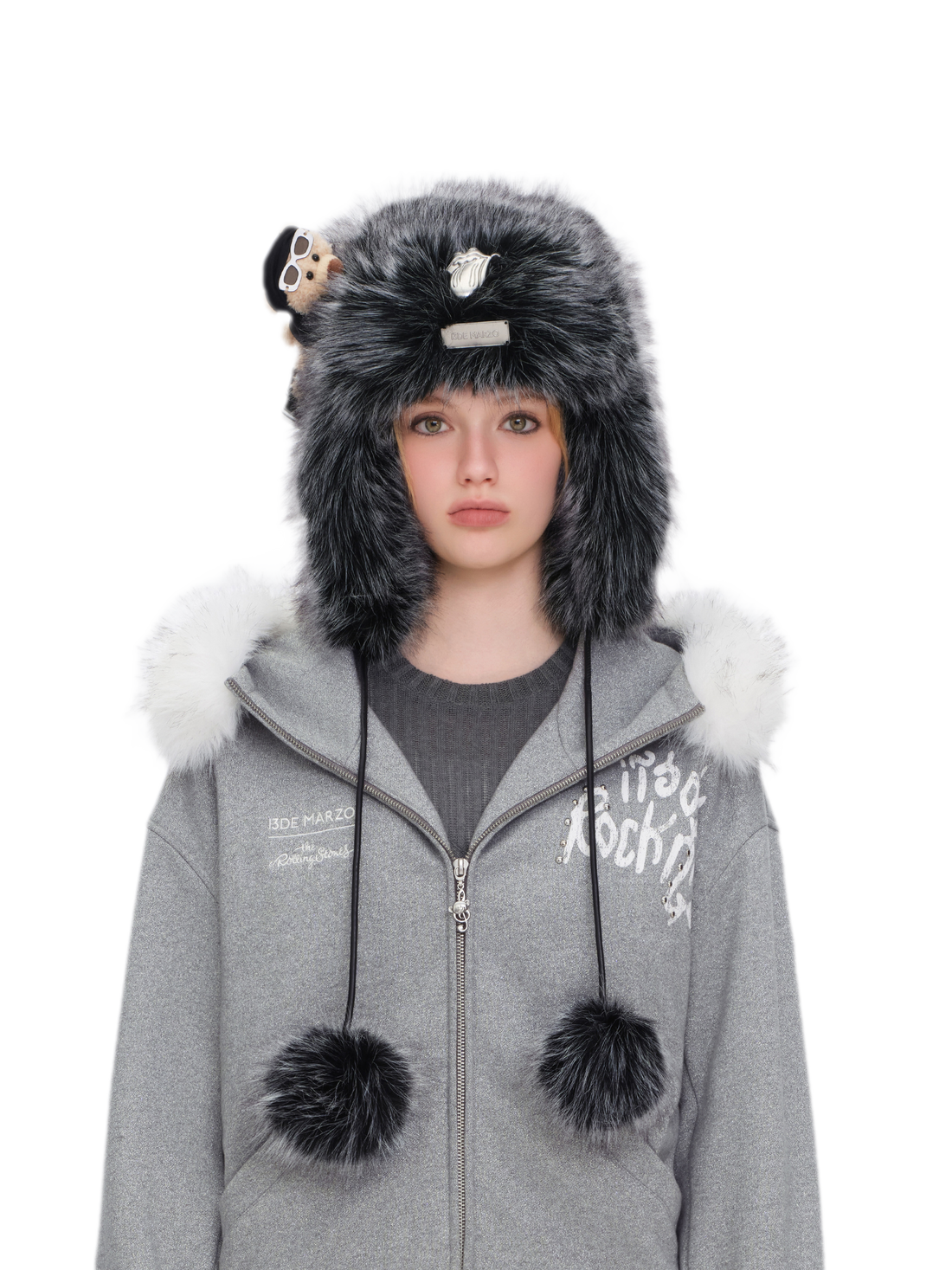 Cappello in ecopelliccia con paraorecchie