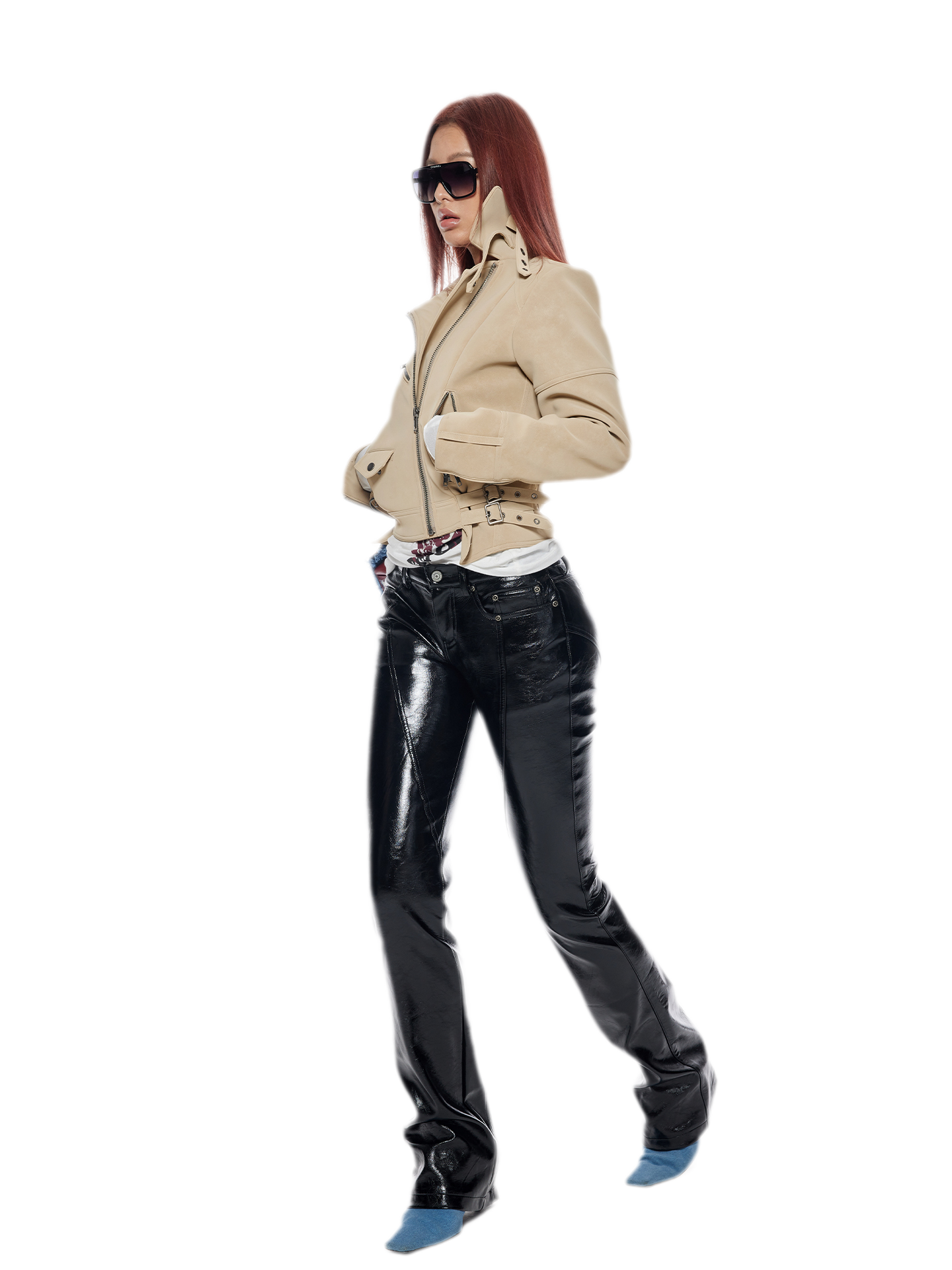 Black PU Flared Pants