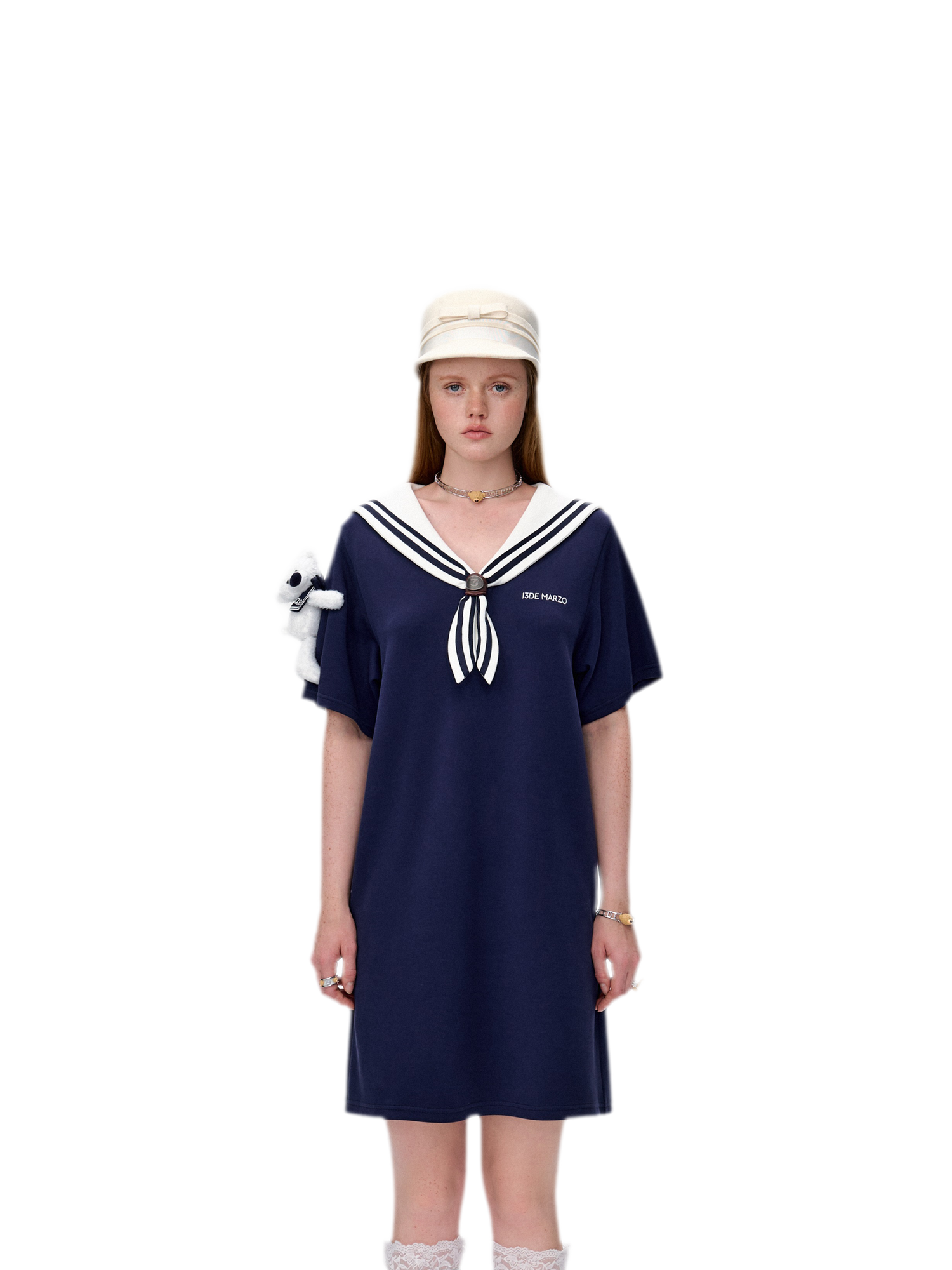 Sailor Collar T-Shirt Dress