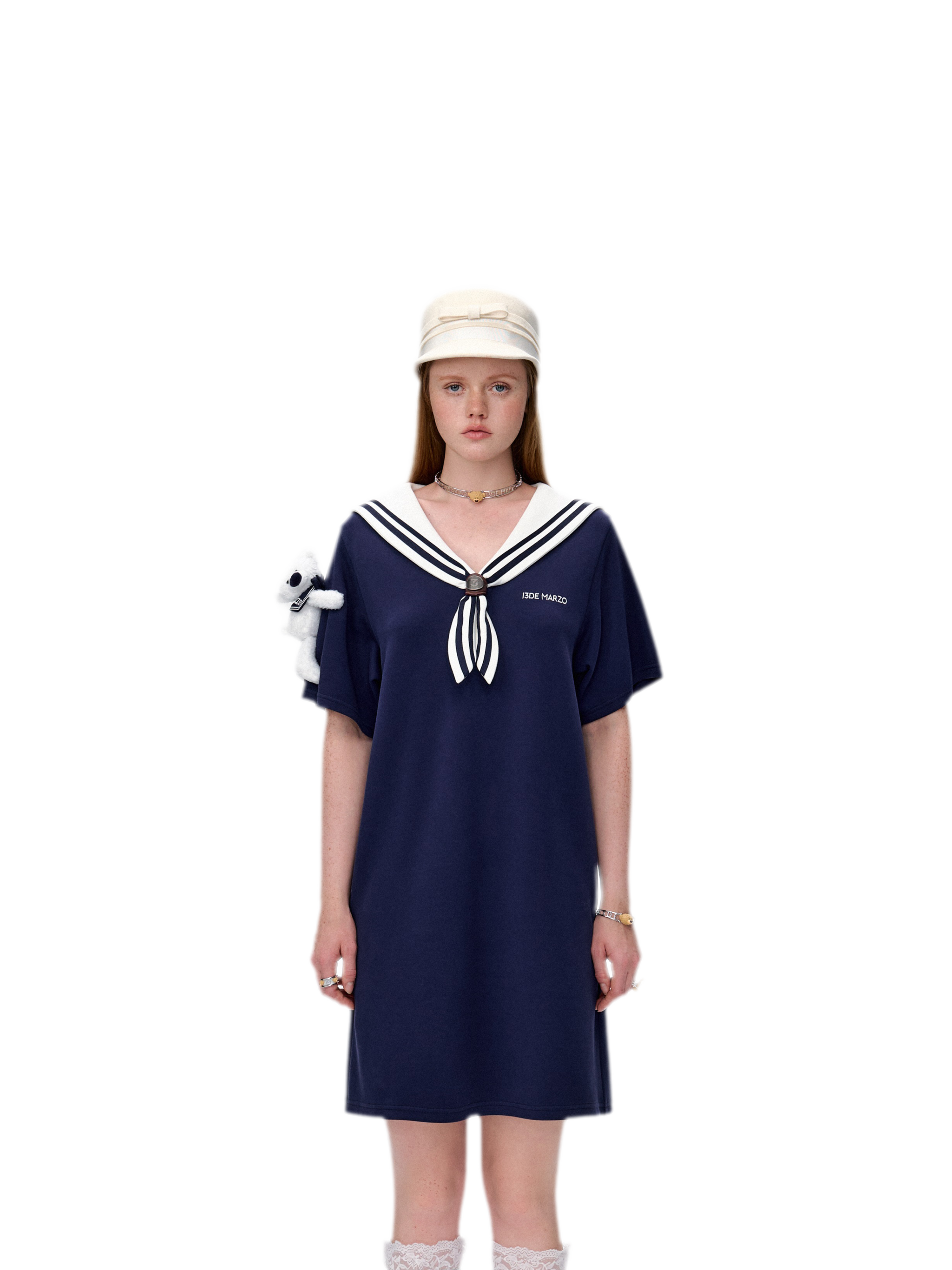 Sailor Collar T-Shirt Dress