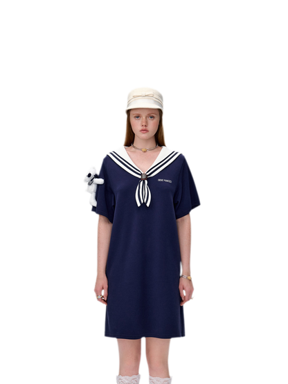 Sailor Collar T-Shirt Dress