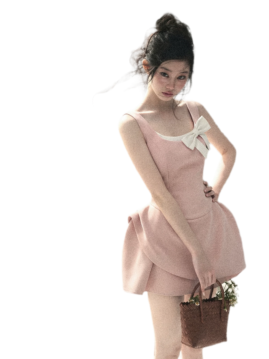 Sleek Bowknot Mini Dress