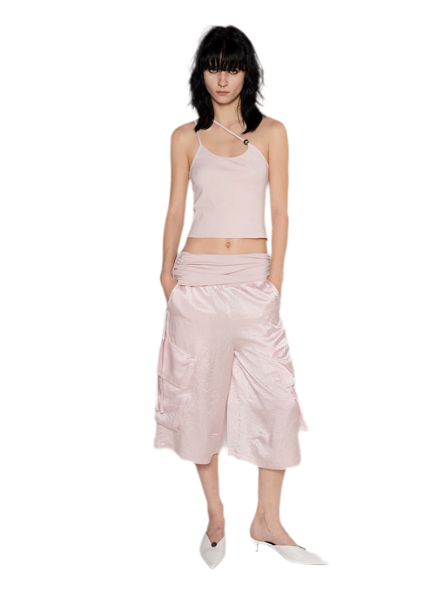 Strap Asymmetric Knit Cami