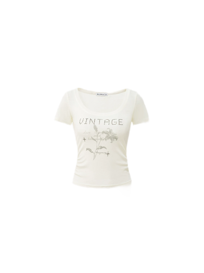 Floral U-Neck Tee