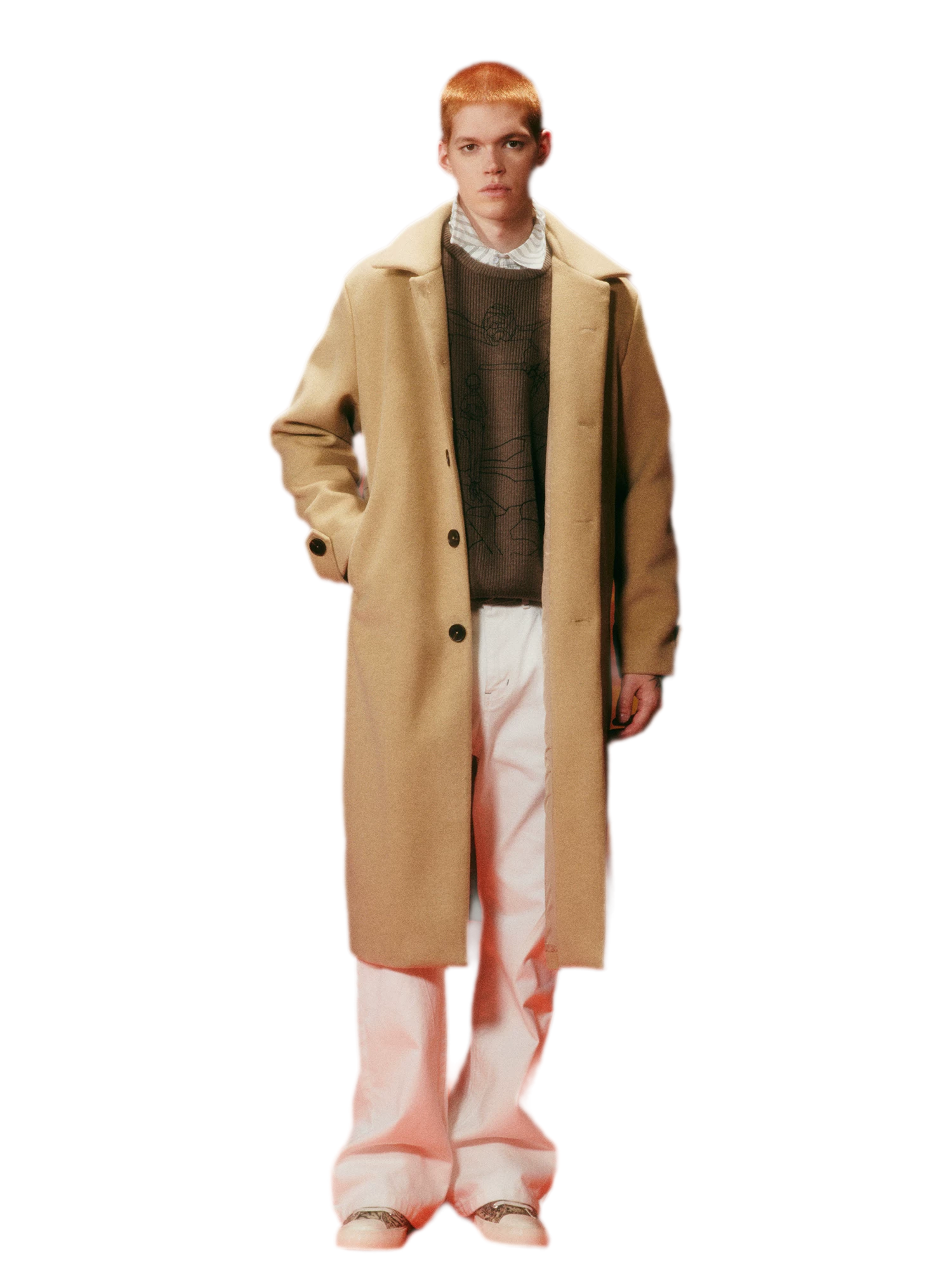 Embroidered Tailored Long Coat