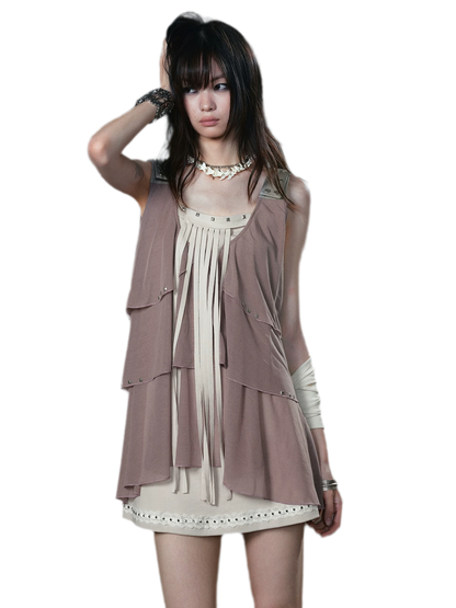 Ruffle Rivet Tiered Cami Dress