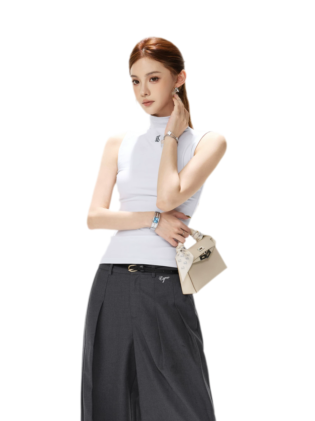 Haze Blue Slim Knit Top