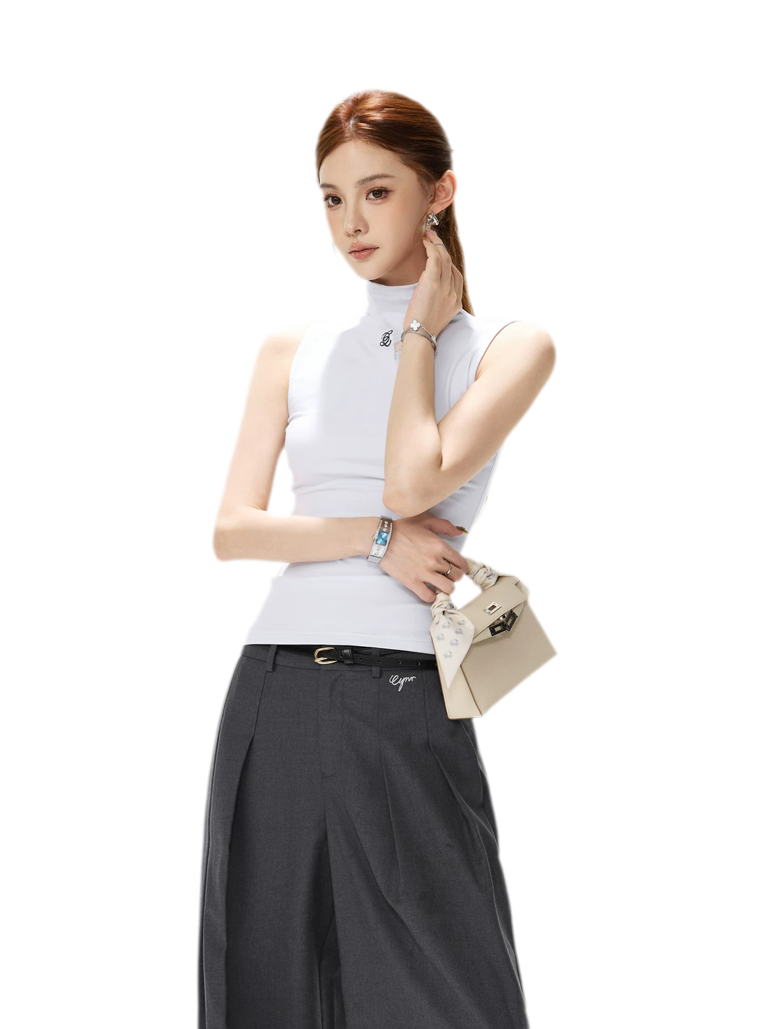 Haze Blue Slim Knit Top