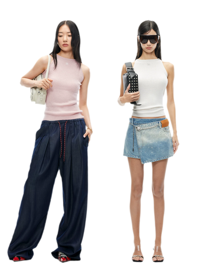Merino Wool Ribbed Knit Tank Top