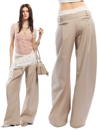 Floral Print Loose Wide Leg Pants
