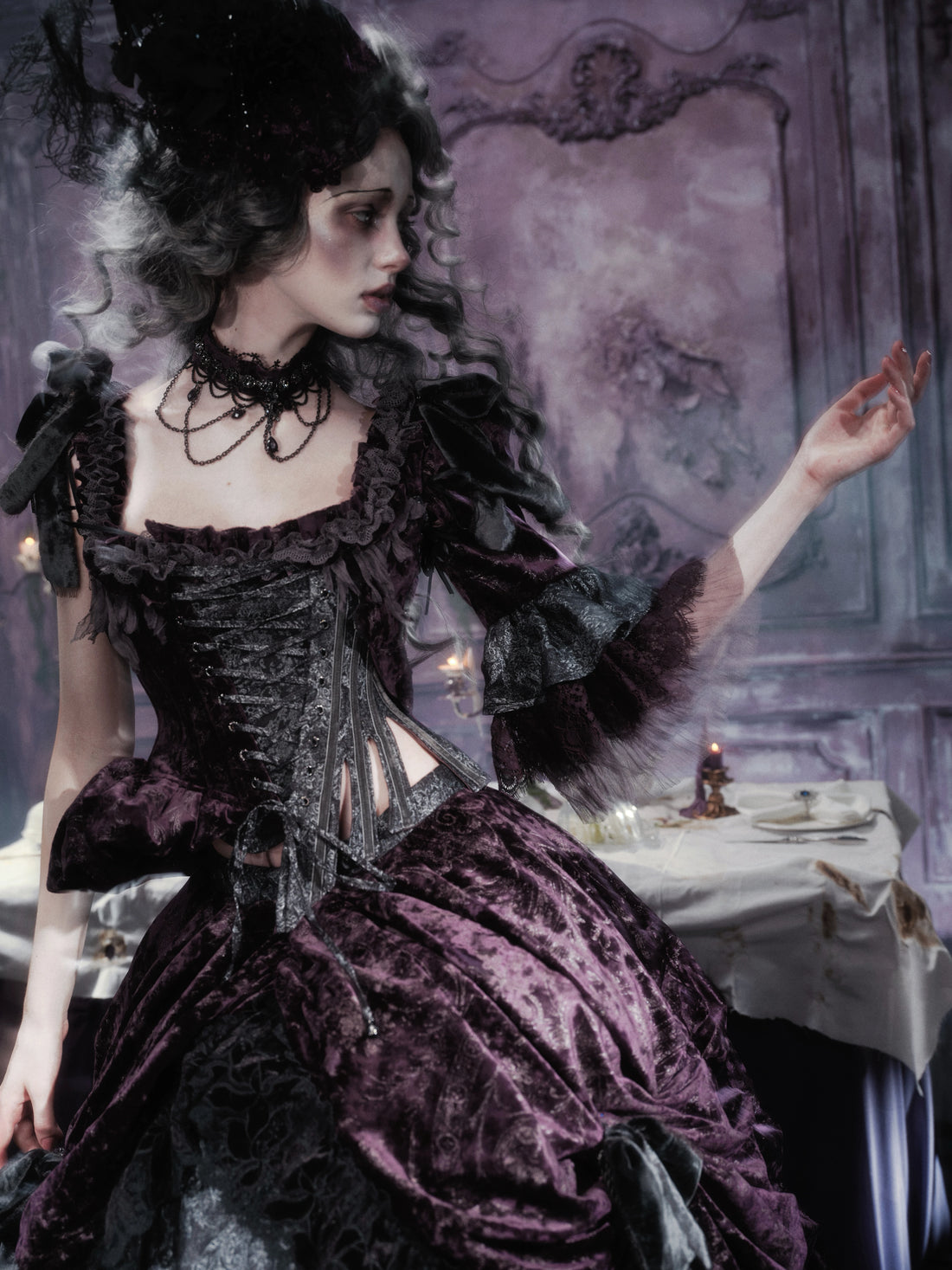 Velvet Gothic Corset Top