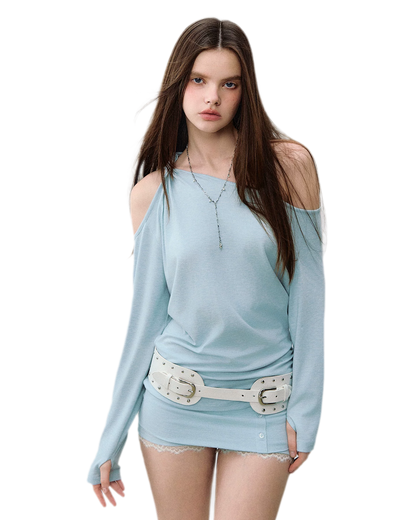 Mambo Signal One-Shoulder Top &amp; Skort