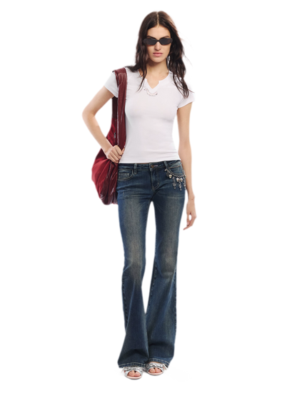 Summer V-neck Slim Fit T-shirt