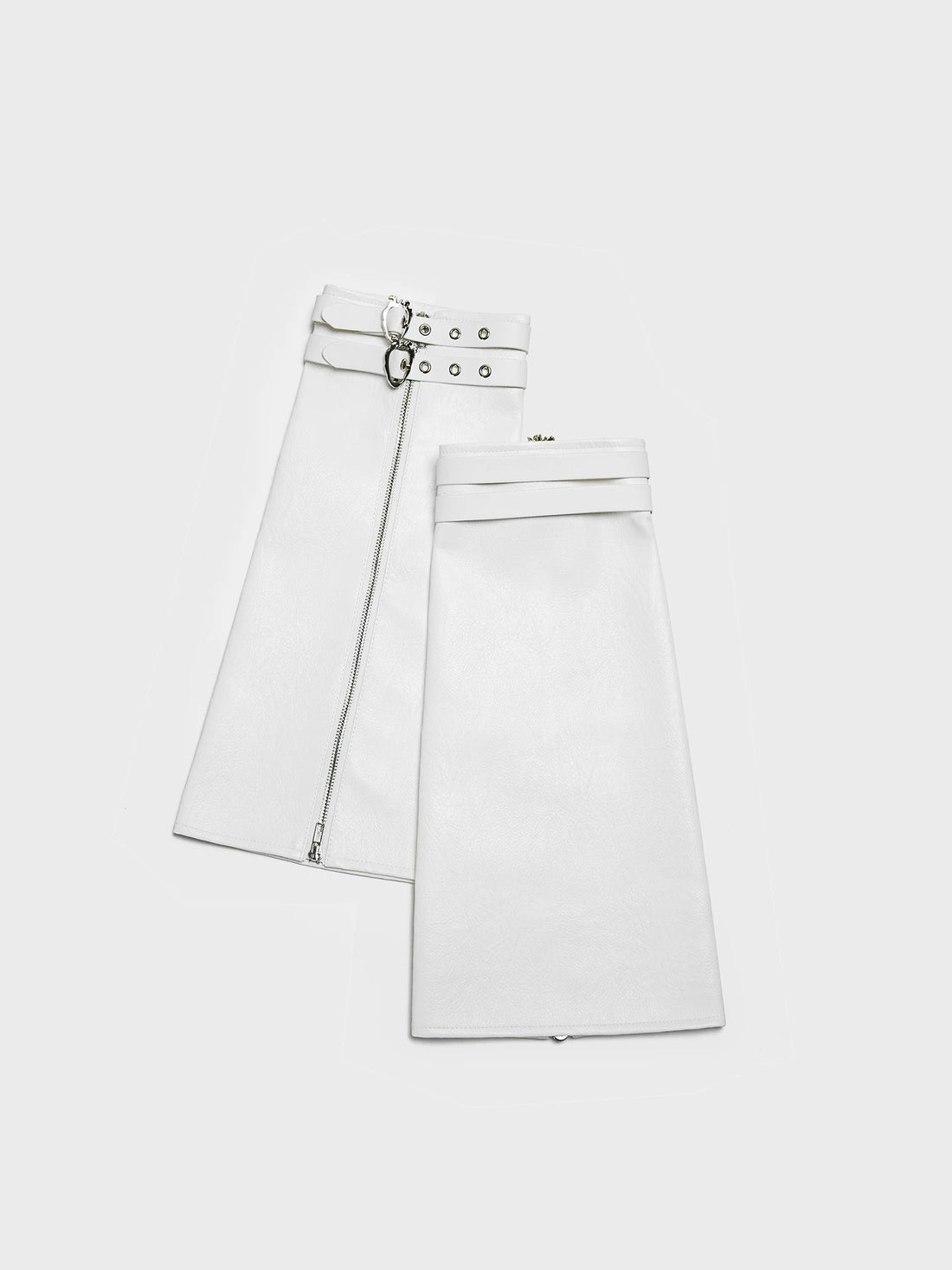 Heart Buckle Faux-Leather Skirt