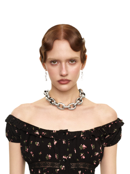 Oval Link Choker Necklace