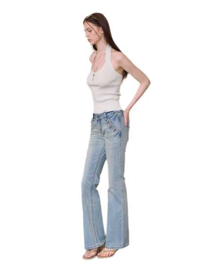 Vintage Low-Rise Flare Jeans