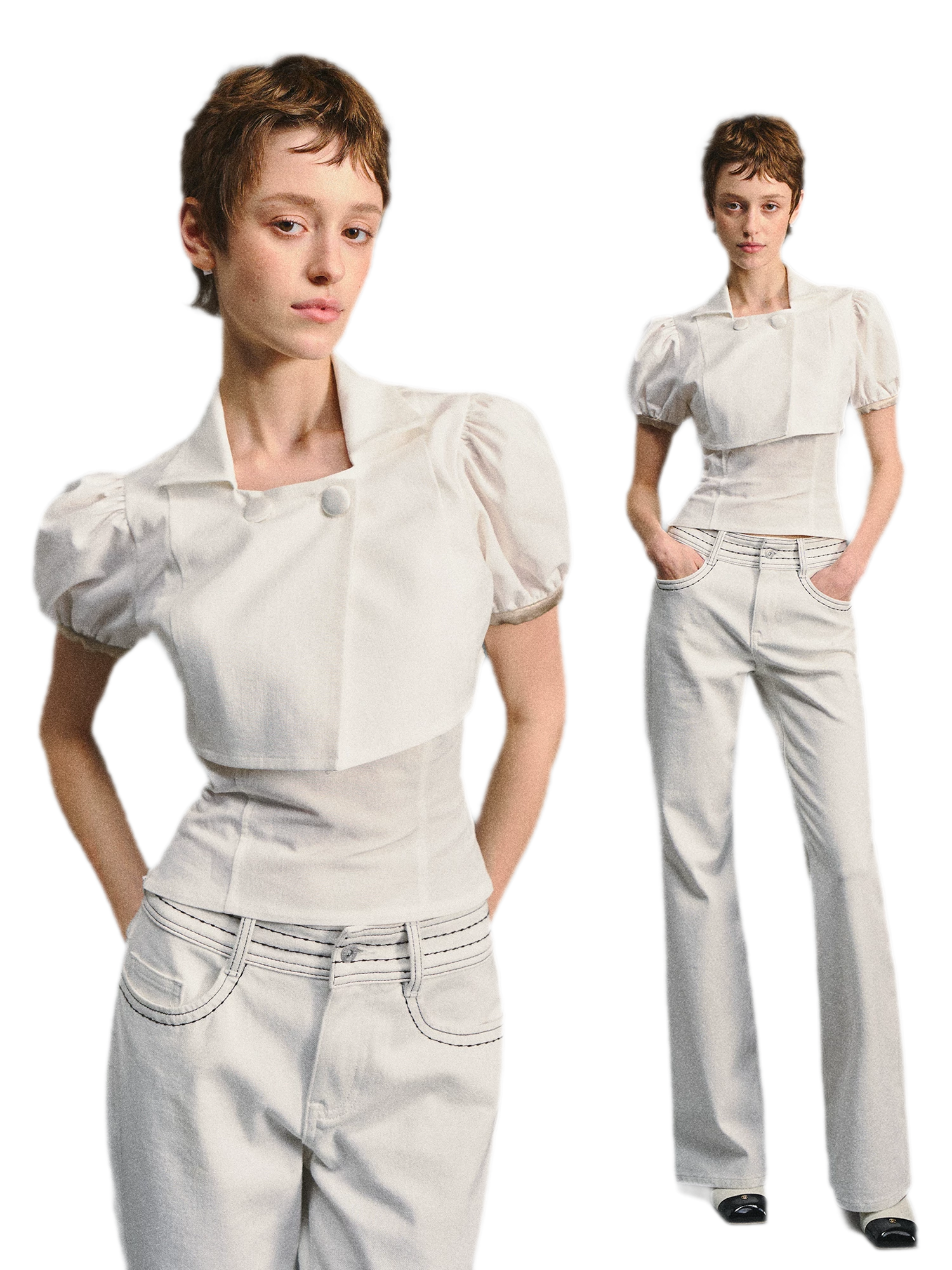 Collared Two-Piece Top