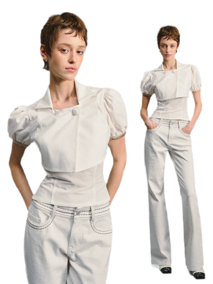 Collared Two-Piece Top