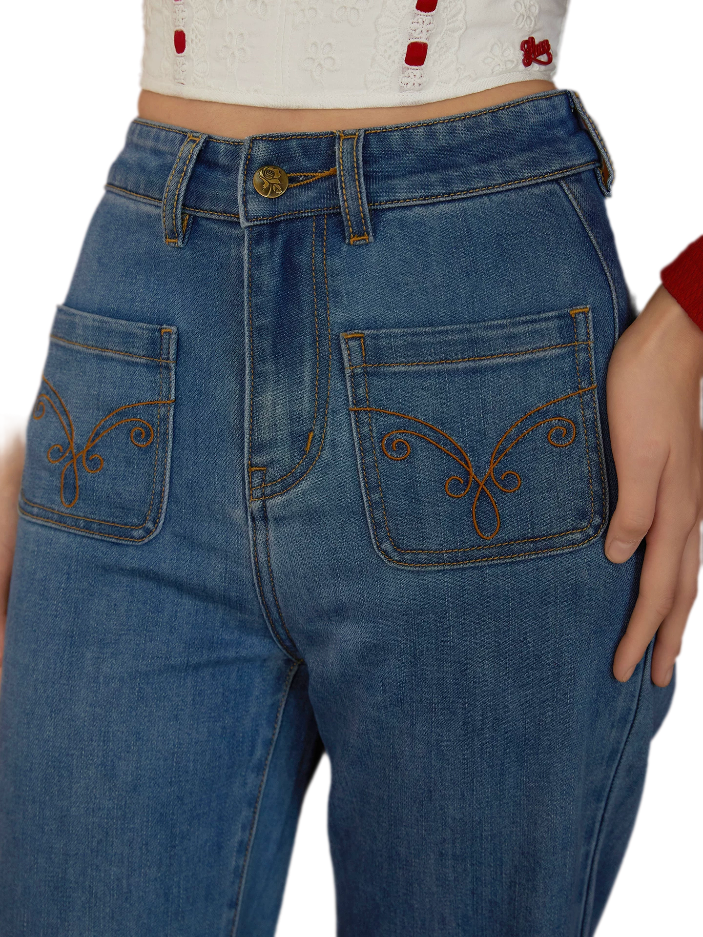 High-Waist Flared Jeans