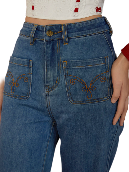 High-Waist Flared Jeans