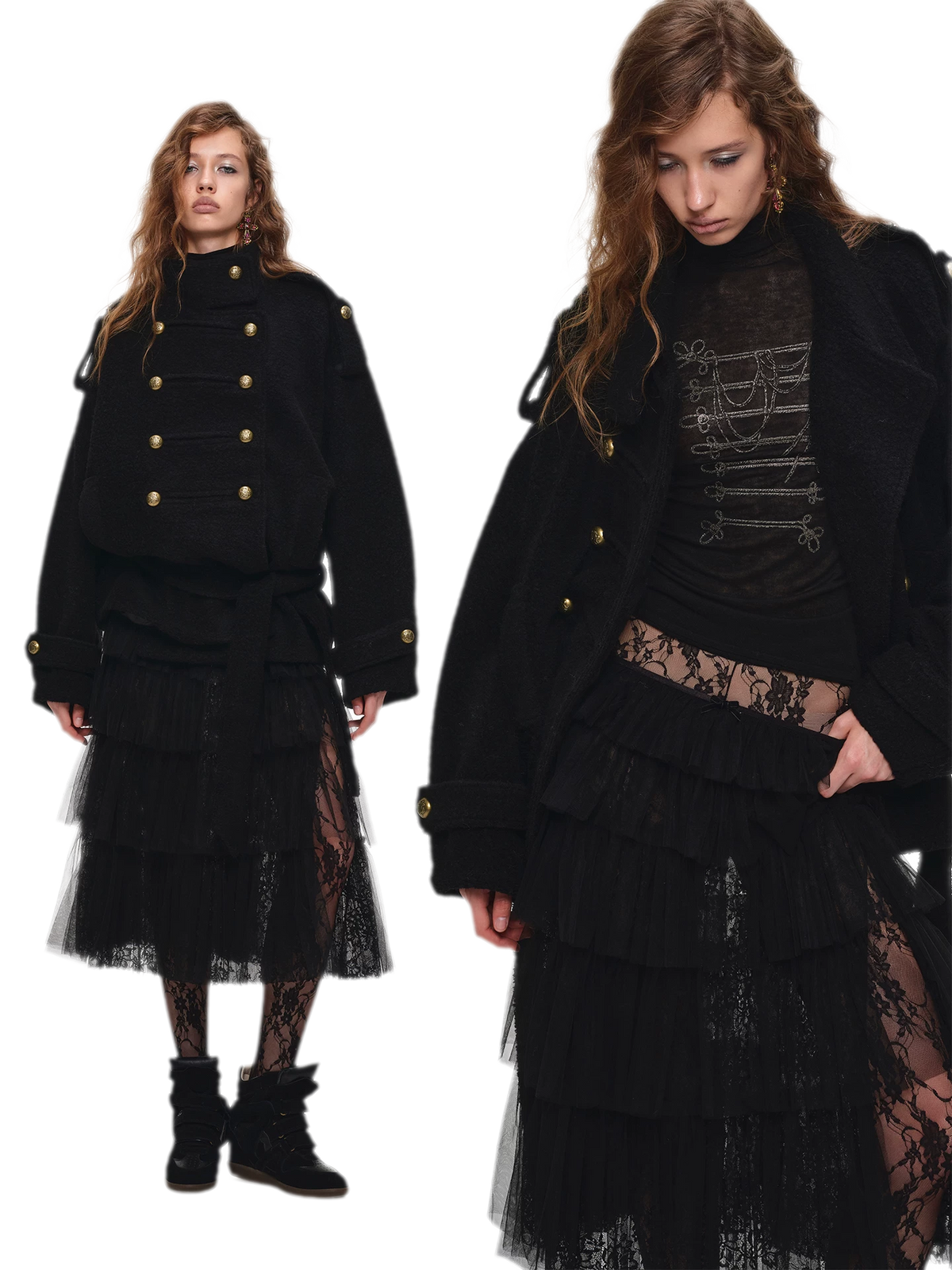 Wool Blend Napoleon Coat