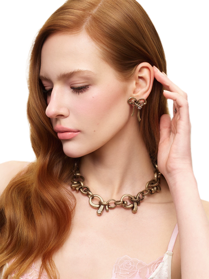 Vintage Bow Choker Necklace