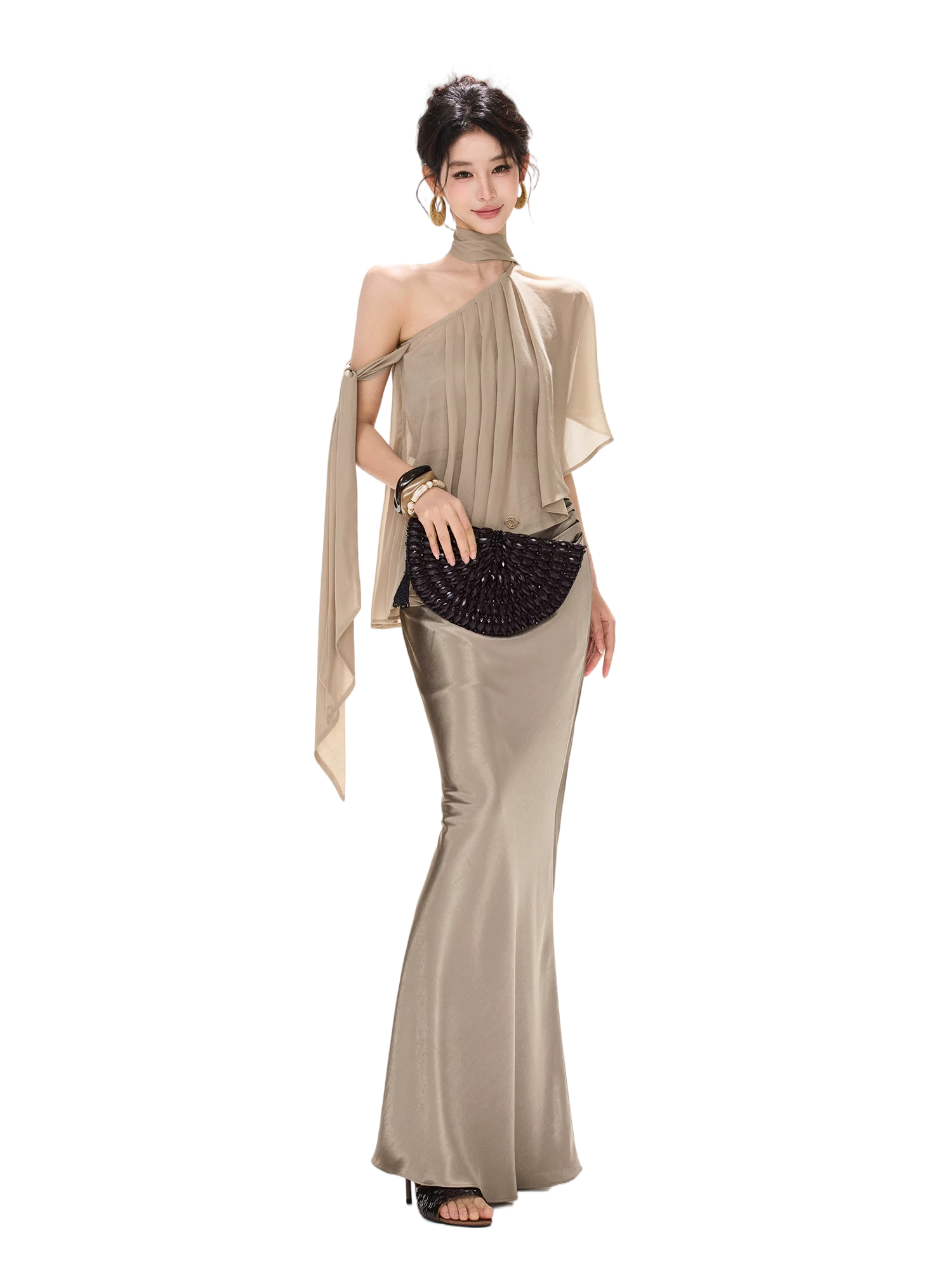 Elegant Loose Chiffon Halter Neck Top