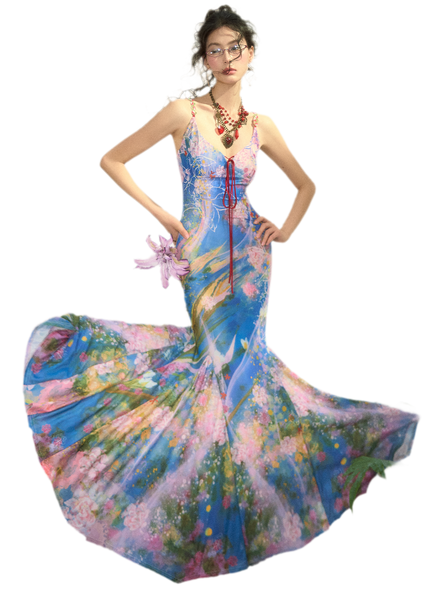 Water Life Series Printed Camisole Dress
