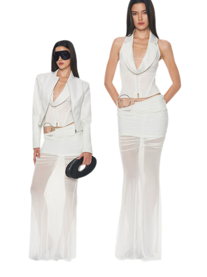 Silver Ring Mesh Dress
