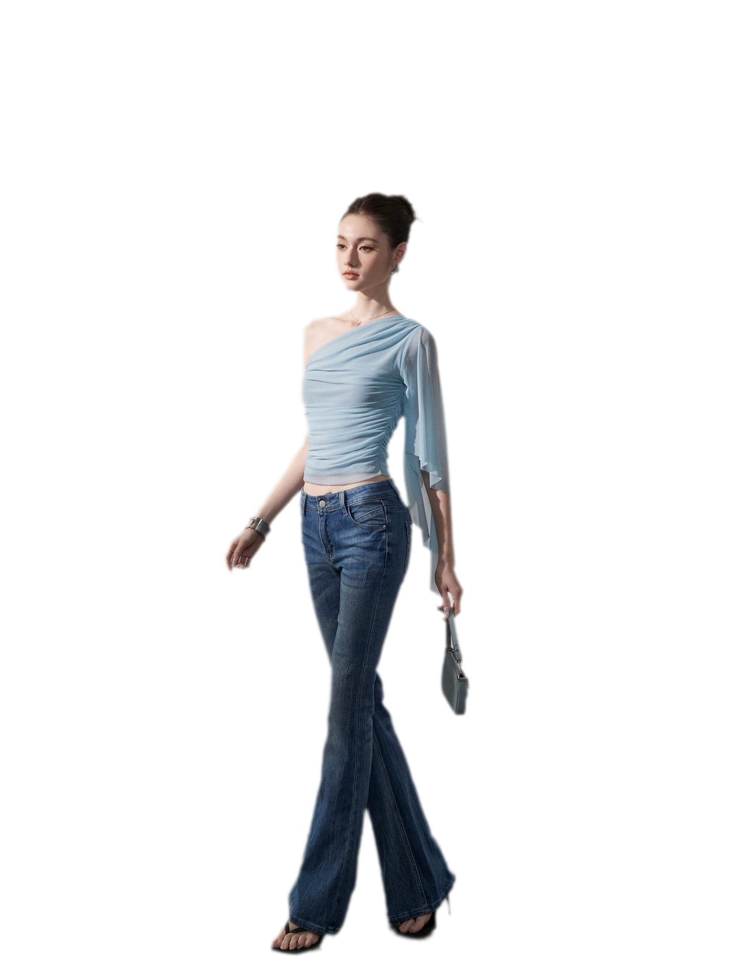 Ruched One-Shoulder Top