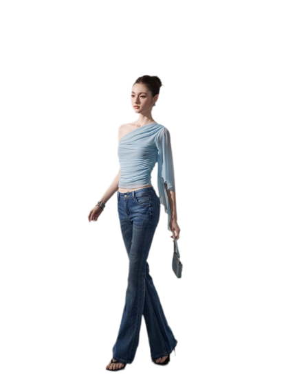 Ruched One-Shoulder Top