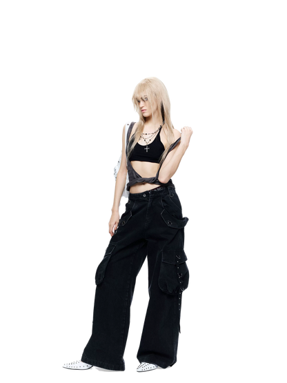 Punk Grunge Reversible Halter Vest