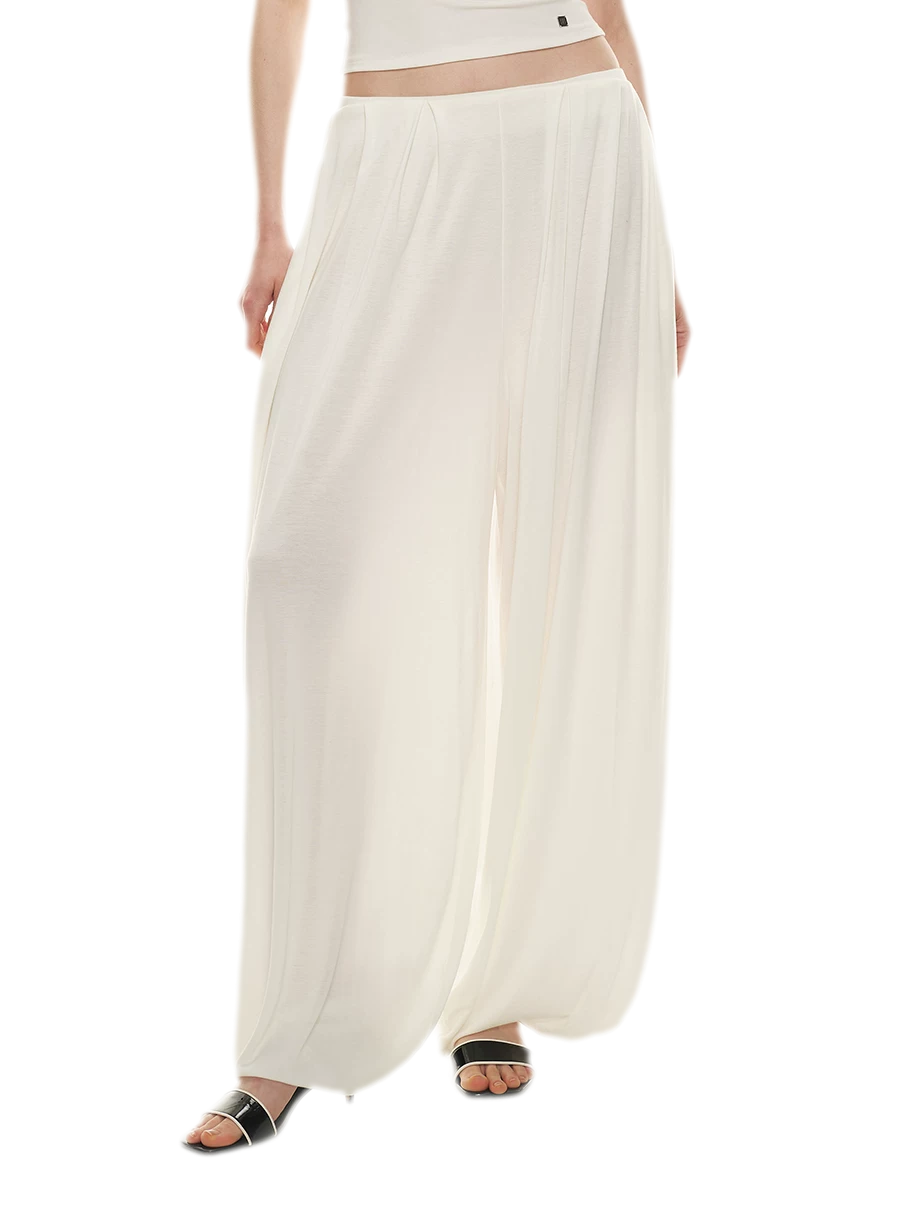 Tencel Blend Relaxed Wide-Leg Pants