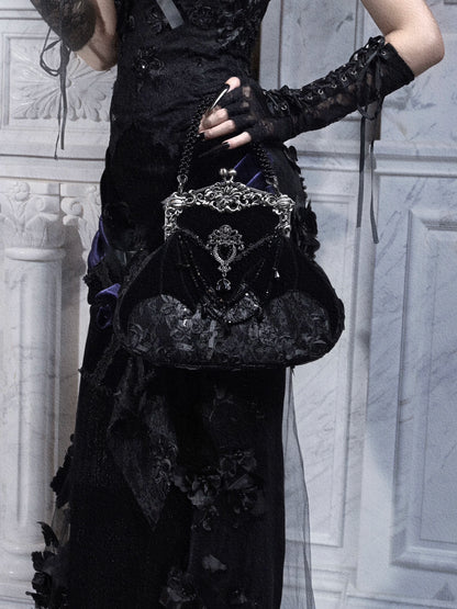 Velvet Bat Frame Handbag