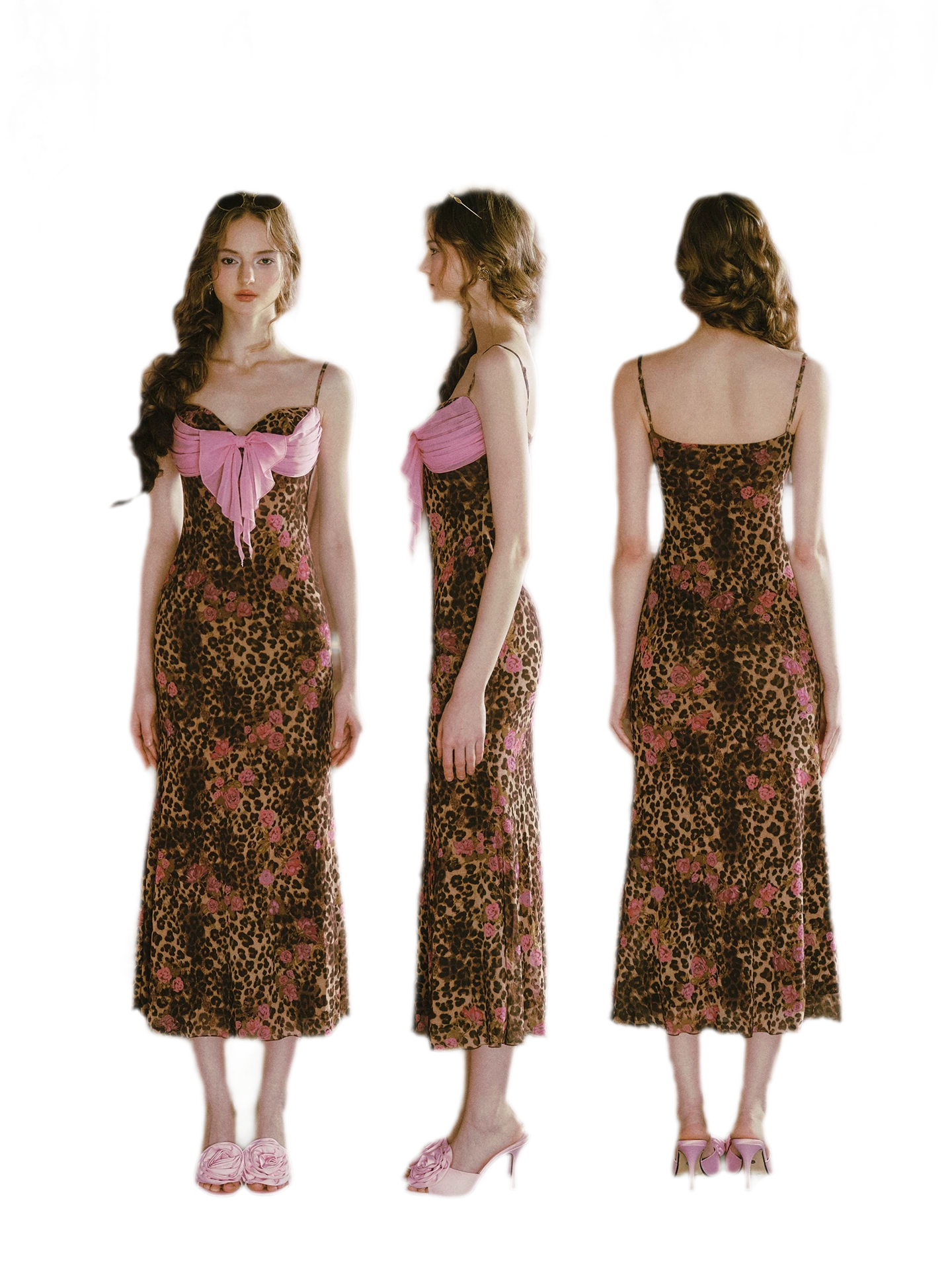 Leopard Print Fishtail Cami Dress