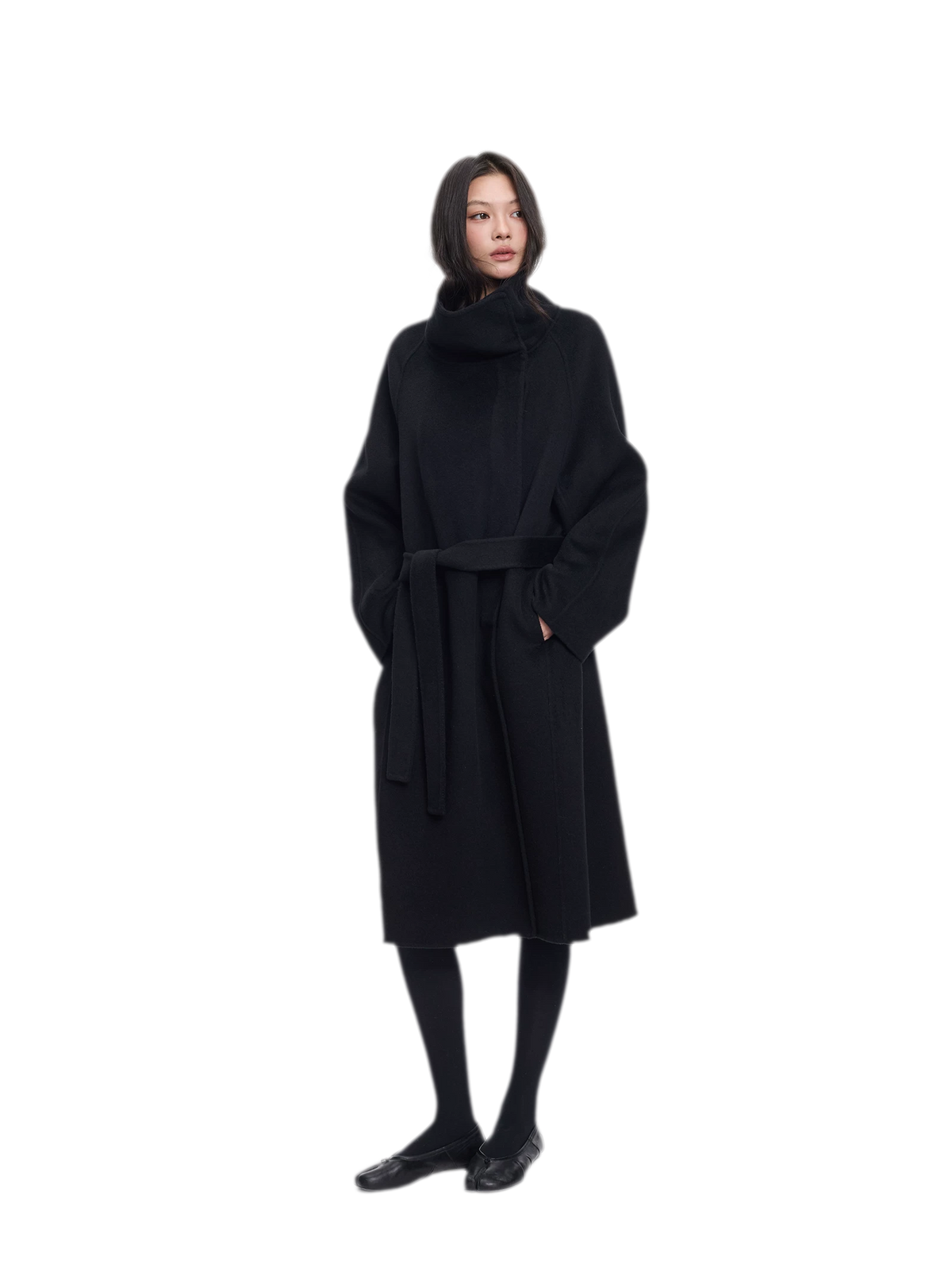 Double-Faced Wool Belted Coat
